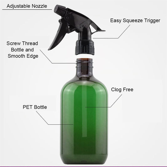 Plastic Spray Bottles 17OZ Empty Spray Bottle 2PCS Refillable Water Squirt Bottles Leakproof Water Spray V1259-DP01-A-2434