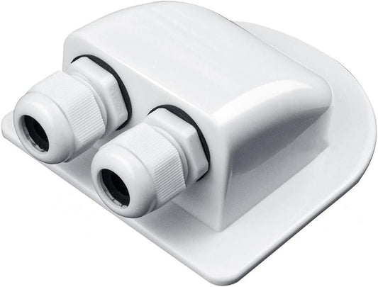 Solar Cable Entry Gland - Waterproof Double Connector Cover, Photovoltaic Plastic Bracket Curved ABS Dual V1259-DP01-A-2435