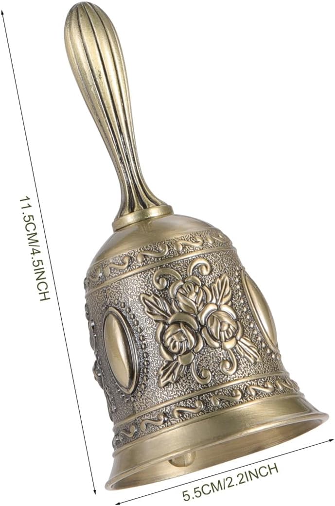 Hand Bell Service Call - Vintage Metal Dinner Bell for Weddings, Seniors, Bedside - 1 Pack V1259-DP01-A-2441