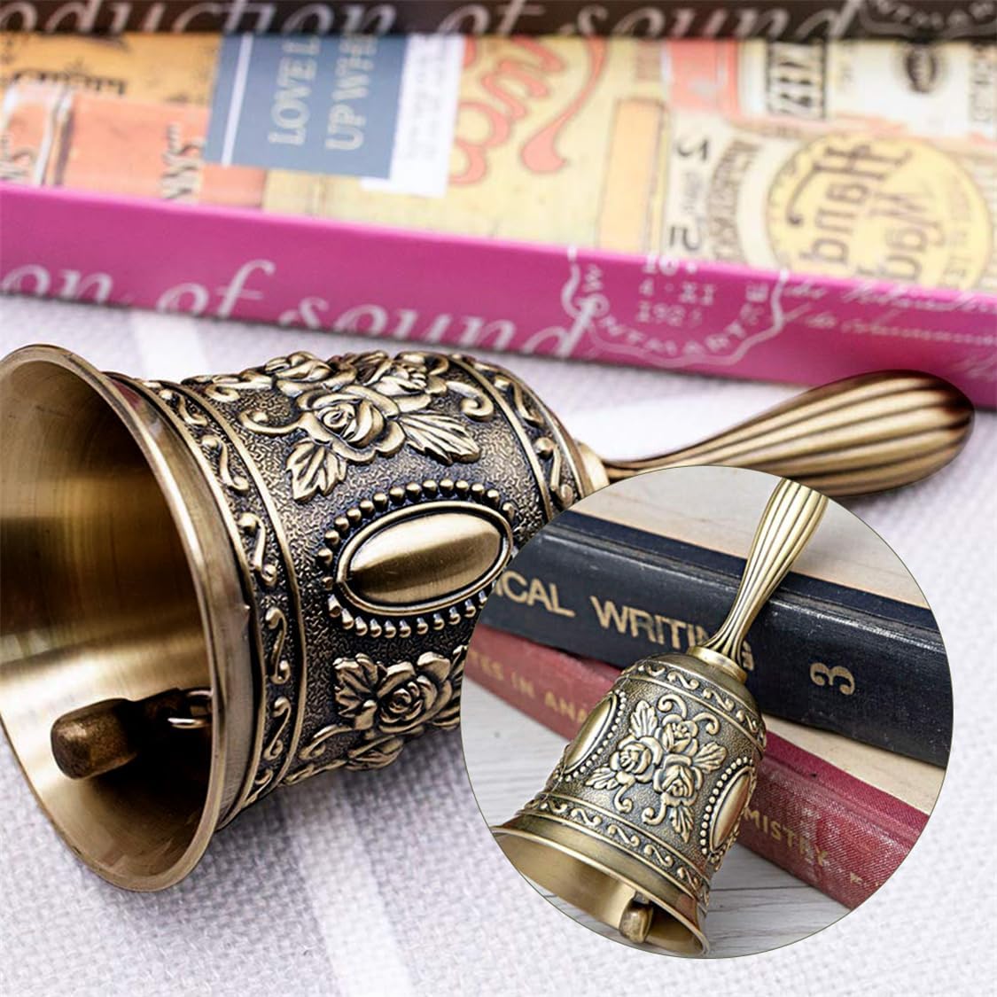 Hand Bell Service Call - Vintage Metal Dinner Bell for Weddings, Seniors, Bedside - 1 Pack V1259-DP01-A-2441
