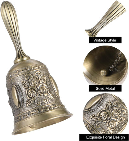 Hand Bell Service Call - Vintage Metal Dinner Bell for Weddings, Seniors, Bedside - 1 Pack V1259-DP01-A-2441