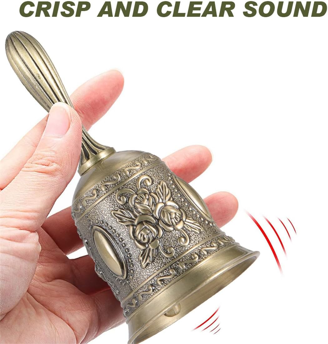 Hand Bell Service Call - Vintage Metal Dinner Bell for Weddings, Seniors, Bedside - 1 Pack V1259-DP01-A-2441