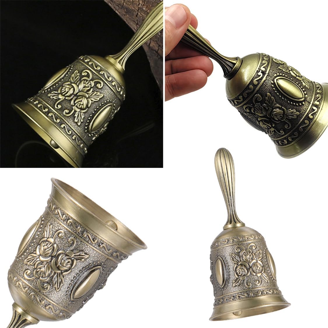 Hand Bell Service Call - Vintage Metal Dinner Bell for Weddings, Seniors, Bedside - 1 Pack V1259-DP01-A-2441
