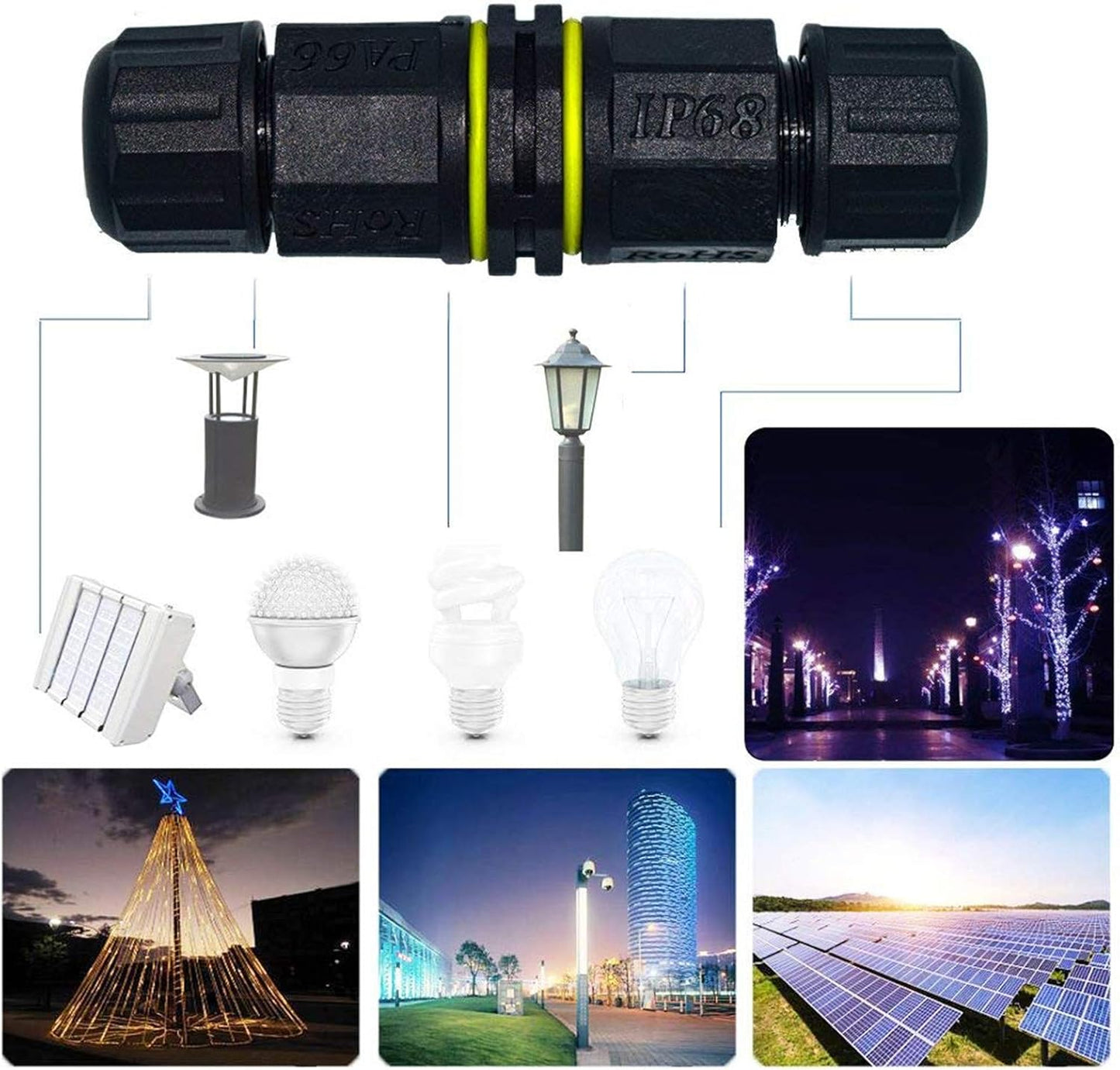 FX Junction Box Outdoor Waterproof IP68 Electrical Cable Connector 2 Way M20 Plug Wire Range 5 to 12mm V1259-DP01-A-2442