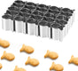 Gold Fish Cracker Cutter - 25 Cavity Fish Shaped Cookie Cutter - Stainless Steel - Silver - 1 Piece V1259-DP01-A-2443