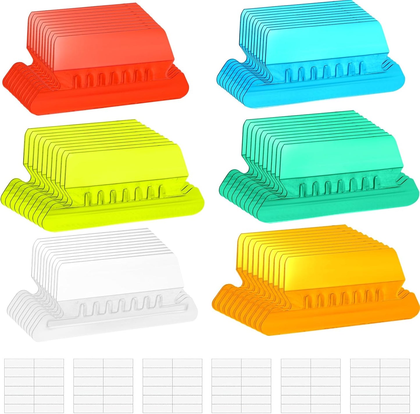 File Folder Tabs Hanging File Folder Labels 60 Sets Plastic File Tabs with Inserts for Hanging Files V1259-DP01-A-2446