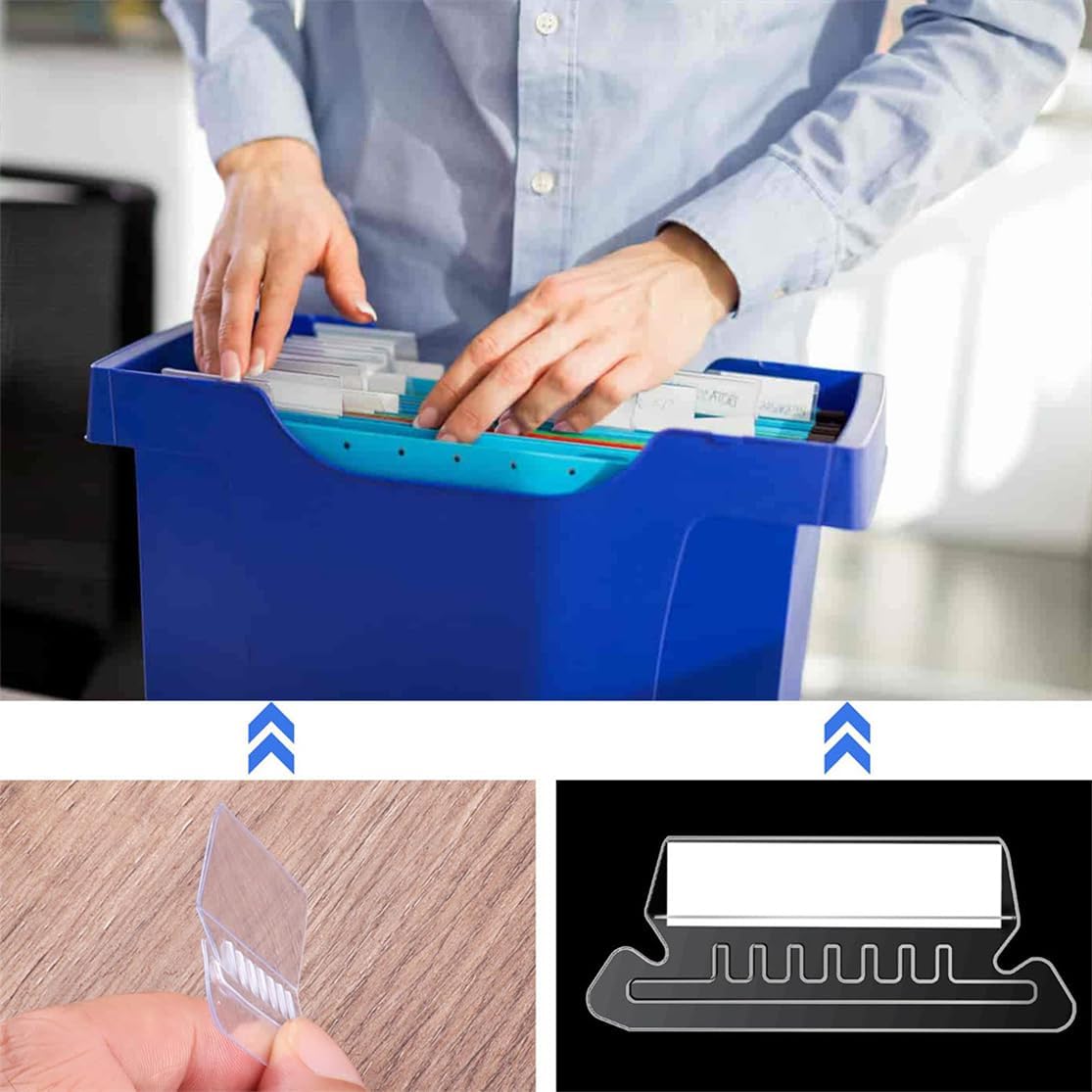 File Folder Tabs Hanging File Folder Labels 60 Sets Plastic File Tabs with Inserts for Hanging Files V1259-DP01-A-2446