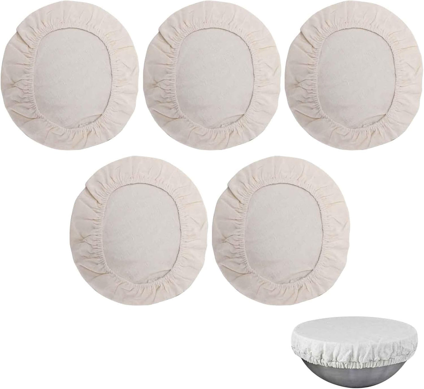 Sourdough Starter Bowl Covers 5PCS Reusable Sourdough Starter Jar Cloth Cover Elastic Fabric Caps Bread V1259-DP01-A-2448
