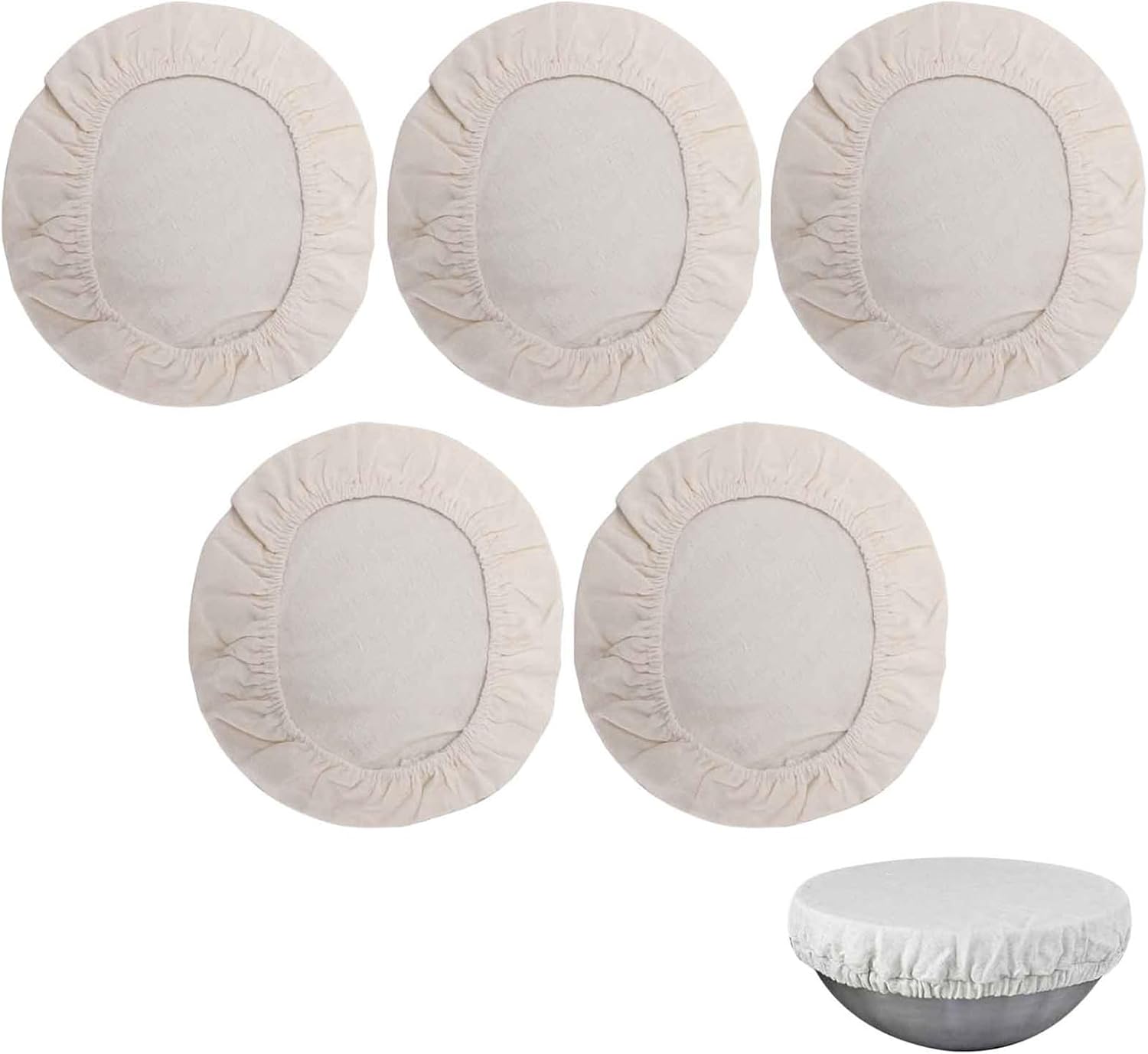 Sourdough Starter Bowl Covers 5PCS Reusable Sourdough Starter Jar Cloth Cover Elastic Fabric Caps Bread V1259-DP01-A-2448