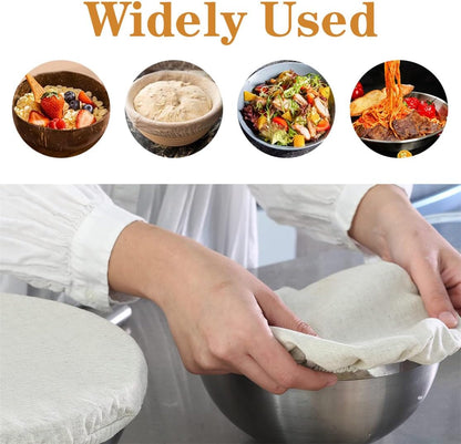 Sourdough Starter Bowl Covers 5PCS Reusable Sourdough Starter Jar Cloth Cover Elastic Fabric Caps Bread V1259-DP01-A-2448