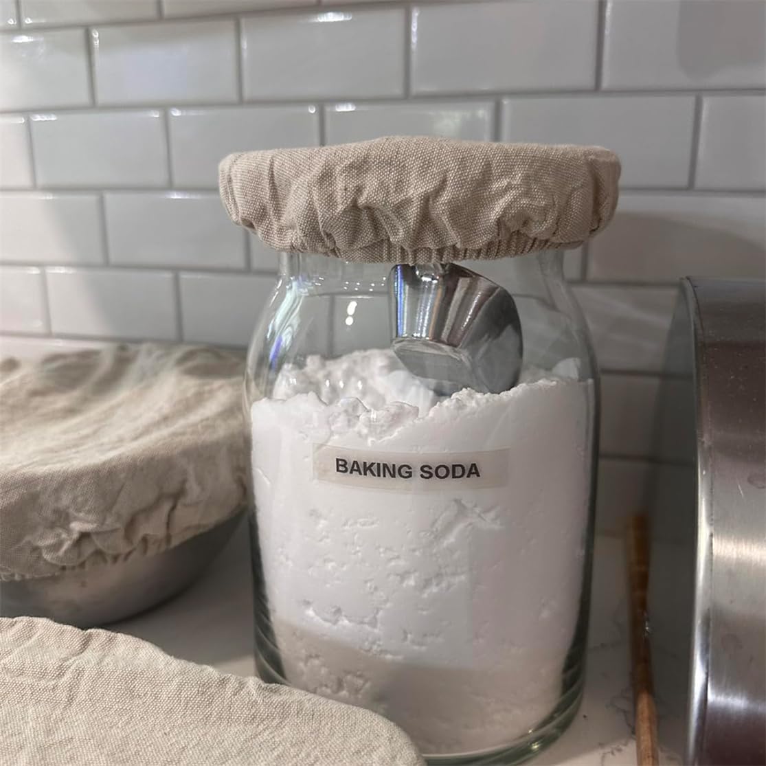 Sourdough Starter Bowl Covers 5PCS Reusable Sourdough Starter Jar Cloth Cover Elastic Fabric Caps Bread V1259-DP01-A-2448