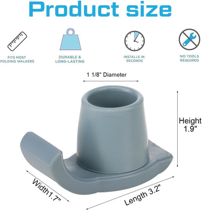 Walker Ski Glides for Folding Walker 2 Pack Rubber Walker Glide Caps Walker Replacement Accessories for V1259-DP01-A-2451