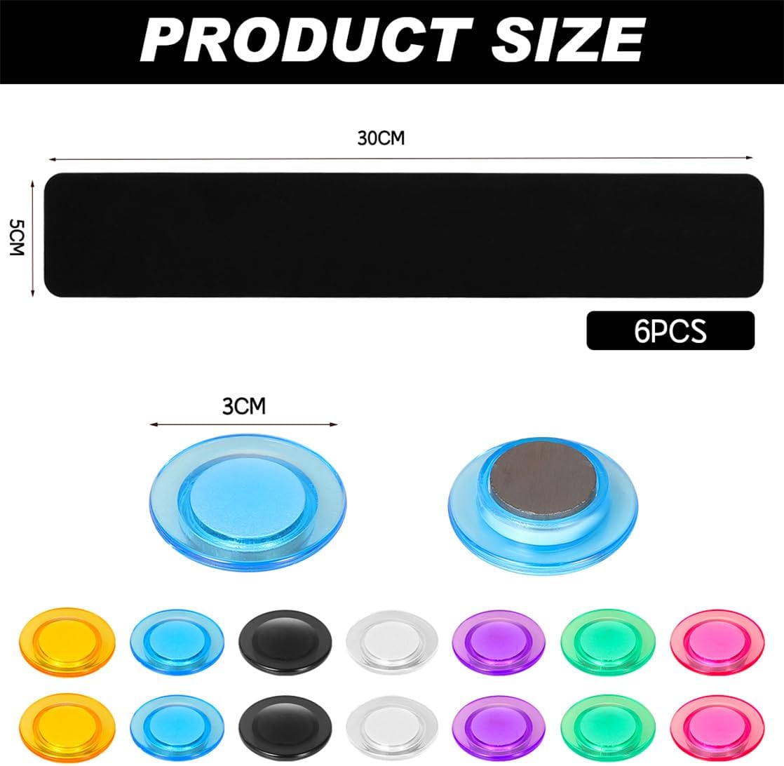 Magnetic Bulletin Board 6PCS Frameless Iron Board Strips Memo Board Bar Adhesive Backing Stainless Whiteboard V1259-DP01-A-2454