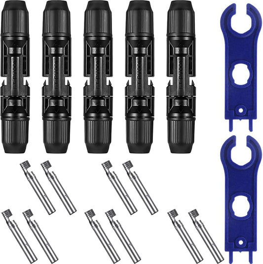Solar Connectors MC4 Kit Solar Panel Cable Connector Entry Gland with Spanners Male and Female for Kinds V1259-DP01-A-2456