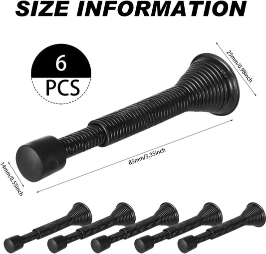 Spring Door Stop Door Stopper for Wall 6 Pack Flexible Door Stops with Rubber Bumper for Bottom of Door V1259-DP01-A-2470