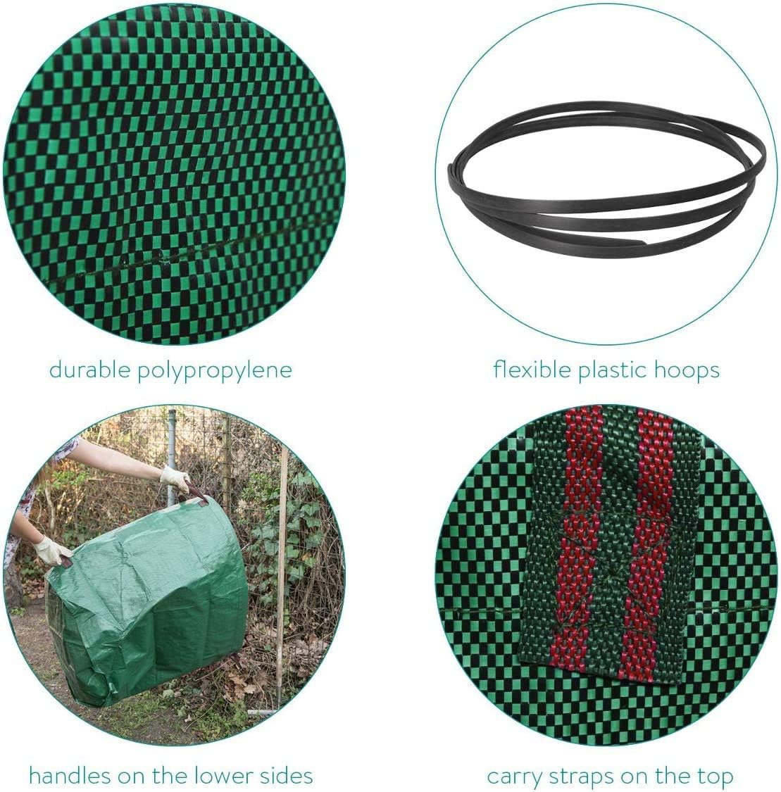 Reusable Gardening Lawn Leaf Bag, 272L, Green, 1 Count V1259-DP01-A-2474