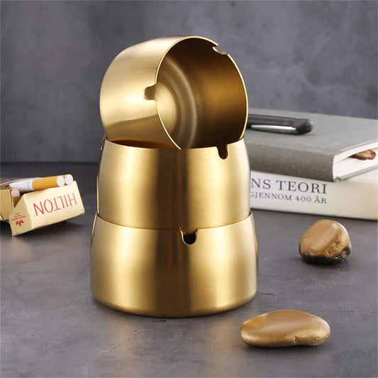 IME Windproof Ashtray Portable Ash Tray Stainless Steel Smoke Ashtrays for Patio Outdoors Home Office Party V1259-DP01-A-2481