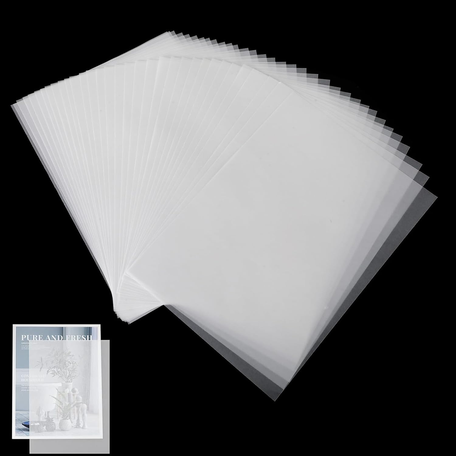 Translucent Sulfuric Paper A4 Tracing Paper 50 Sheets Copy Transfer Sulfuric Acid Paper for Animation V1259-DP01-A-2483