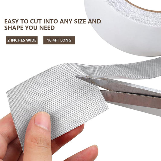 Window Screen Repair Kit, Screen Repair Tape 2PCS Strong Adhesive Patch Tape Fiberglass Covering Mesh Repair V1259-DP01-A-2489