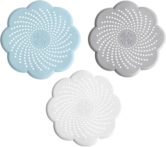 3 Pcs Shower Drain Covers Hair Catcher, 5.7 Inch Silicone Kitchen Sink Strainer Bathroom Shower Sink Stopper V1259-DP01-A-2493