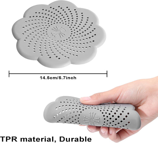 3 Pcs Shower Drain Covers Hair Catcher, 5.7 Inch Silicone Kitchen Sink Strainer Bathroom Shower Sink Stopper V1259-DP01-A-2493