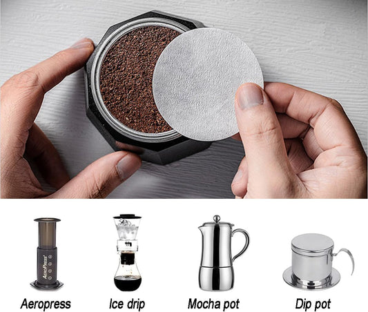 Disposable Replacement Coffee Paper Filters, 600 Counts 64mm Natural Unbleached Disposable Coffee Paper V1259-DP01-A-2498