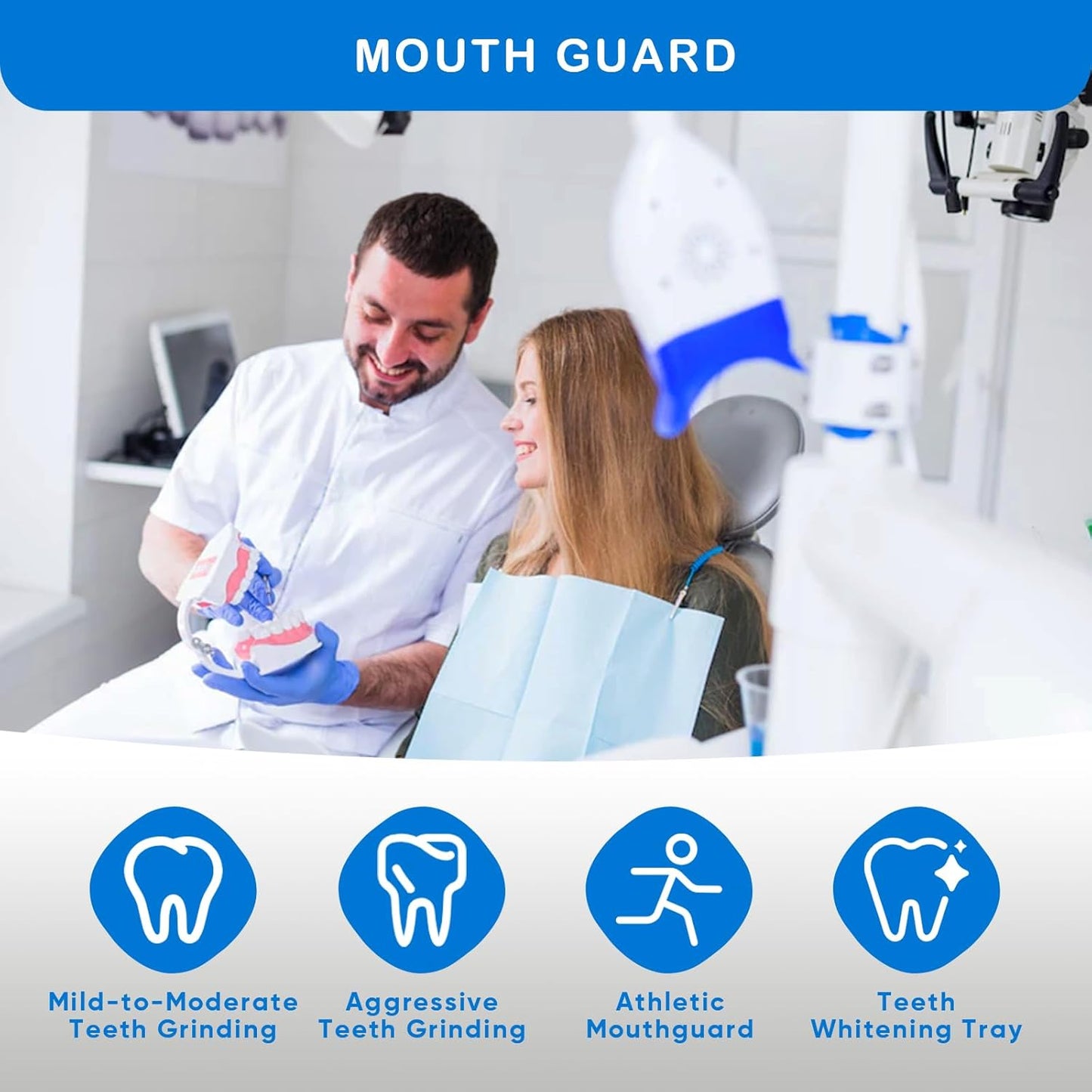 Mouth Guard for Grinding Teeth, Moldable Dental Guard for Night Sleeping - 4 Pack V1259-DP01-A-2499