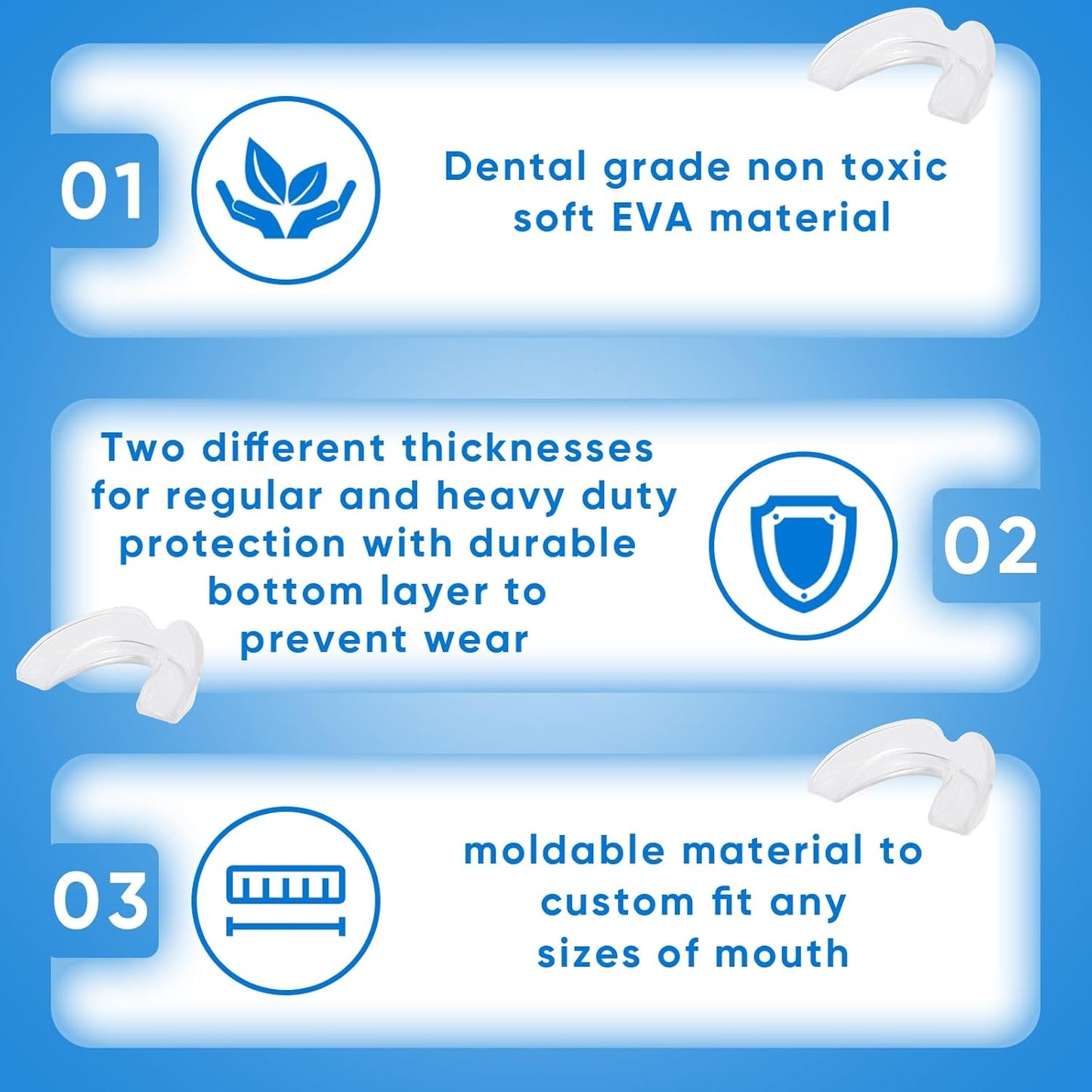 Mouth Guard for Grinding Teeth, Moldable Dental Guard for Night Sleeping - 4 Pack V1259-DP01-A-2499