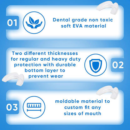 Mouth Guard for Grinding Teeth, Moldable Dental Guard for Night Sleeping - 4 Pack V1259-DP01-A-2499