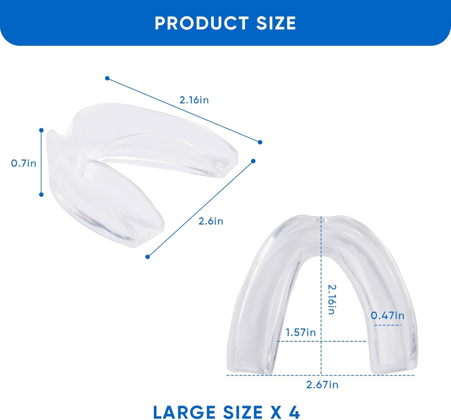 Mouth Guard for Grinding Teeth, Moldable Dental Guard for Night Sleeping - 4 Pack V1259-DP01-A-2499