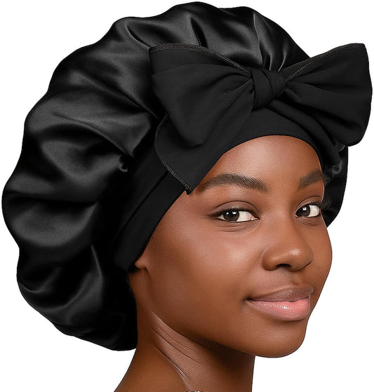 Silk Bonnet for Sleeping Women, Satin Bonnet Double Layer Satin Lined Night Sleep Hair Cap for Curly Hair V1259-DP01-A-2501