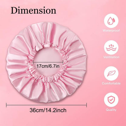Satin Bonnet Silk Hair Cap for Sleeping, Adjustable Double layer Reversible Satin Sleep Cap with Hair Ties V1259-DP01-A-2505