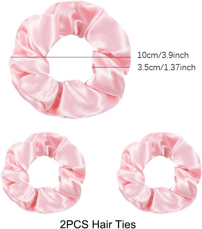 Satin Bonnet Silk Hair Cap for Sleeping, Adjustable Double layer Reversible Satin Sleep Cap with Hair Ties V1259-DP01-A-2505