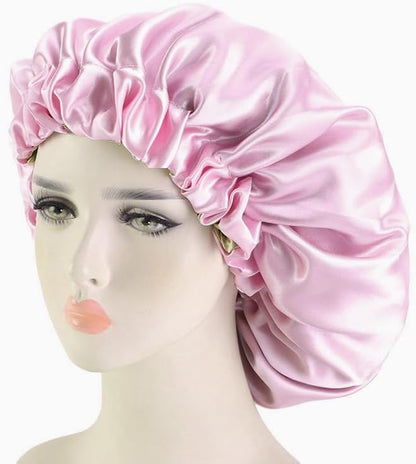 Satin Bonnet Silk Hair Cap for Sleeping, Adjustable Double layer Reversible Satin Sleep Cap with Hair Ties V1259-DP01-A-2505