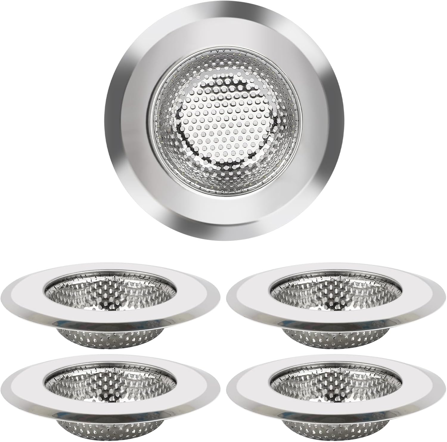 Kitchen Sink Strainer 5 Pcs, 4.5 Inch/11.5cm Stainless Steel Sink Drain Strainer Kit Food Catcher for Kitchen V1259-DP01-A-2507
