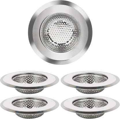 Kitchen Sink Strainer 5 Pcs, 4.5 Inch/11.5cm Stainless Steel Sink Drain Strainer Kit Food Catcher for Kitchen V1259-DP01-A-2507