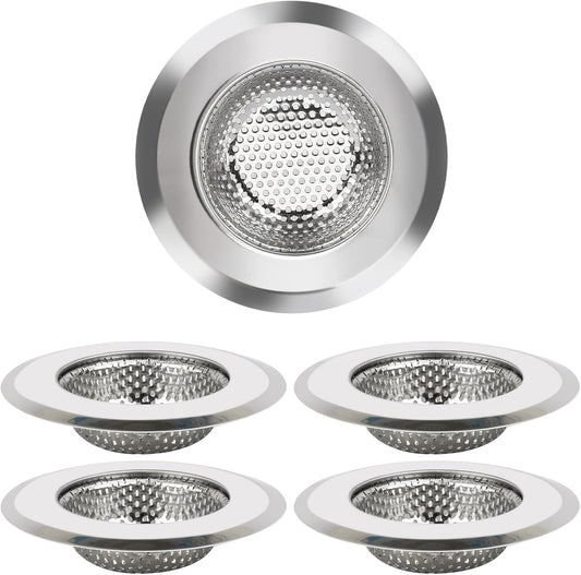 Kitchen Sink Strainer 5 Pcs, 4.5 Inch/11.5cm Stainless Steel Sink Drain Strainer Kit Food Catcher for Kitchen V1259-DP01-A-2507