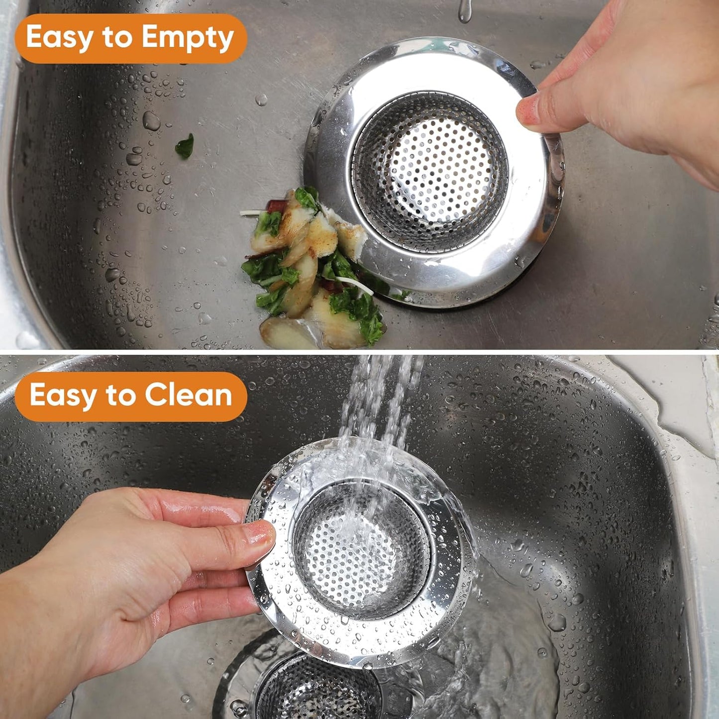 Kitchen Sink Strainer 5 Pcs, 4.5 Inch/11.5cm Stainless Steel Sink Drain Strainer Kit Food Catcher for Kitchen V1259-DP01-A-2507