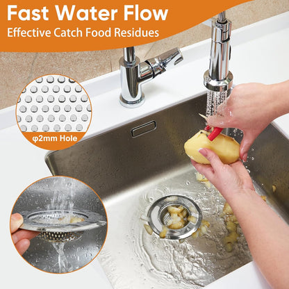 Kitchen Sink Strainer 5 Pcs, 4.5 Inch/11.5cm Stainless Steel Sink Drain Strainer Kit Food Catcher for Kitchen V1259-DP01-A-2507