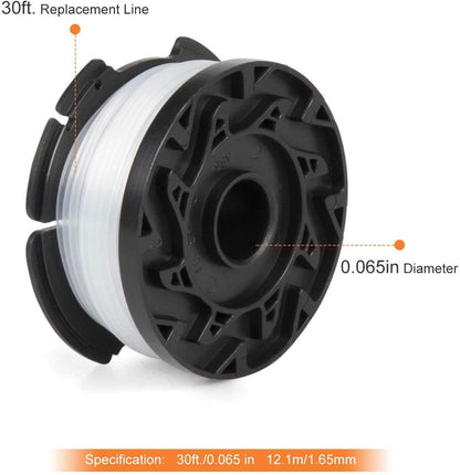 AF-100 String Trimmer Line Replacement - 30ft 0.065 Compatible With Black + Decker Autofeed System - Durable V1259-DP01-A-2511
