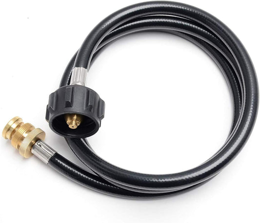 Propane Hose Adapter, Connects 1lb BBQ to 20lb Gas Tanks, for Portable Grill, Buddy Heater, Tabletop Stove, V1259-DP01-A-2514