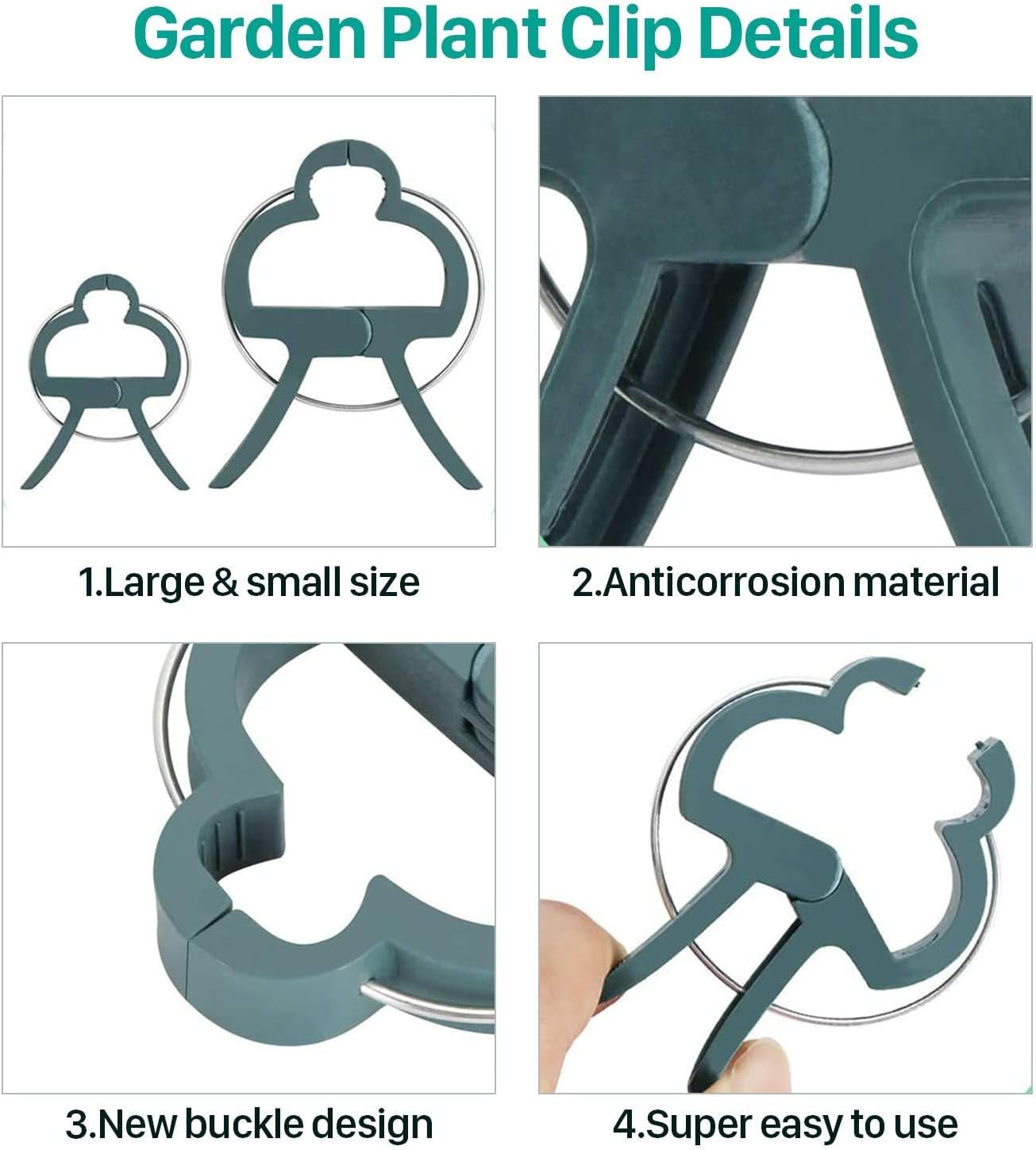 100 Pack Plant Support Clips for Flowers, Vines, Tomatoes - Garden Stem and Stalk Support for Upright Growth V1259-DP01-A-2520