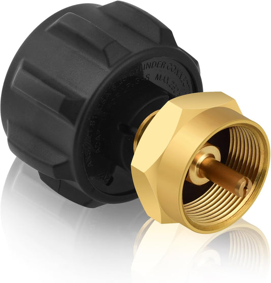 Safest QCC1 Regulator Valve Propane Refill Adapter for Steel Propane Cylinder with Type 1, Fits All 1 LB V1259-DP01-A-2522