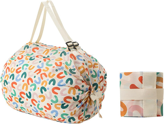 Reusable Shopping Bag, Portable Foldable Nylon Grocery Bag with Zipper, Large Capacity Luggage Bags for V1259-DP01-A-2534