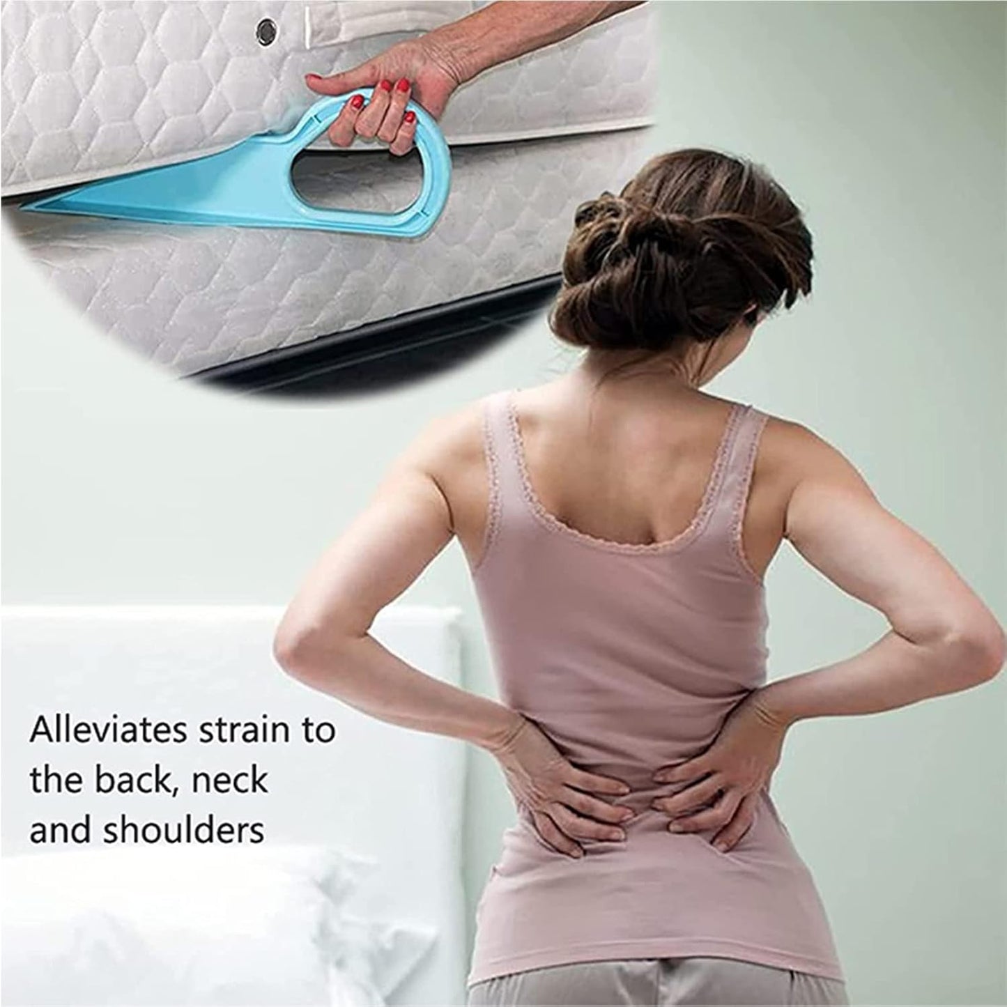 Mattress Lifter Mattress Wedge Elevator, 4 PCS 15.2"x5.4" Ergonomic Mattress Lifter Tool for Changing Sheets V1259-DP01-A-2541