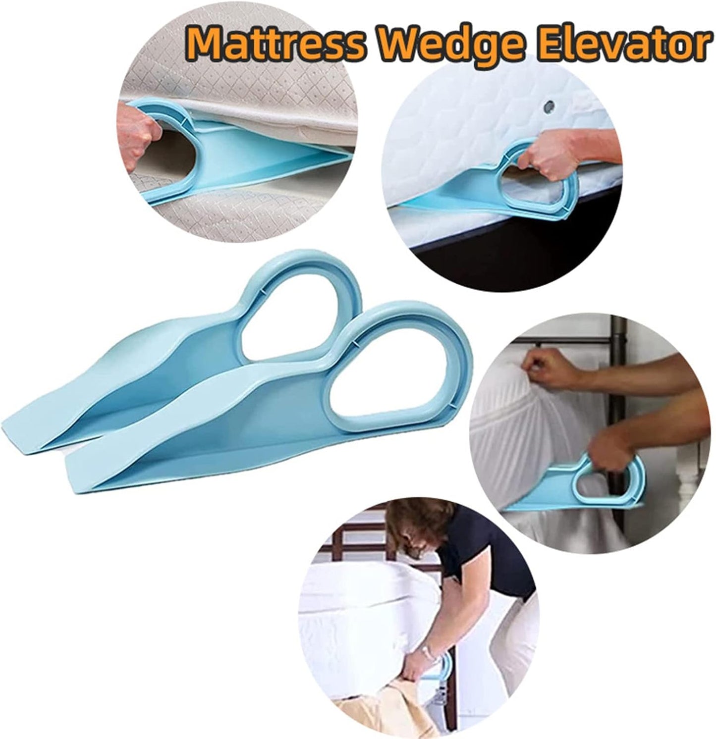 Mattress Lifter Mattress Wedge Elevator, 4 PCS 15.2"x5.4" Ergonomic Mattress Lifter Tool for Changing Sheets V1259-DP01-A-2541