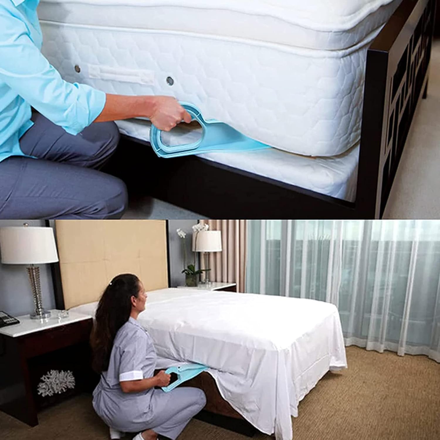 Mattress Lifter Mattress Wedge Elevator, 4 PCS 15.2"x5.4" Ergonomic Mattress Lifter Tool for Changing Sheets V1259-DP01-A-2541