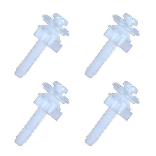 Toilet Seat Hinge Bolt Screw, 4 PCS Universal Plastic Downlock Nuts Toilet Seat Hinge Bolts Replacement Parts V1259-DP01-A-2545