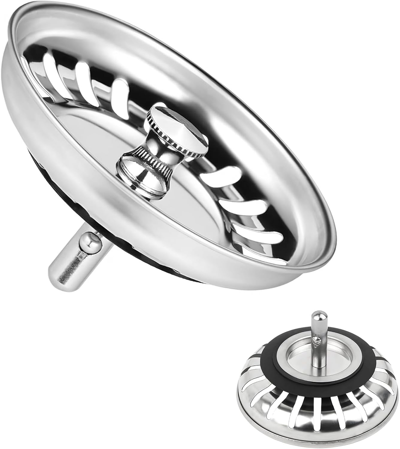2 Pack Kitchen Sink Strainer, Stainless Steel Sink Drain Stopper, 3.15 Inch/8cm Sink Plug V1259-DP01-A-2547