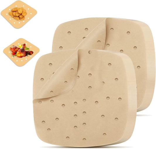 Air Fryer Parchment Paper Liners 8.5 inch, 200Pcs Perforated Air Fryer Liners Non Stick Square Air Fryer V1259-DP01-A-2548